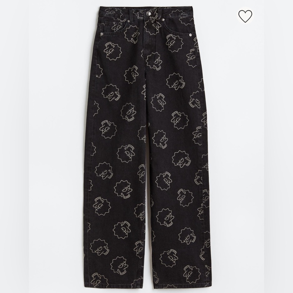 H&M Lisa Simpson Black wide leg jeans